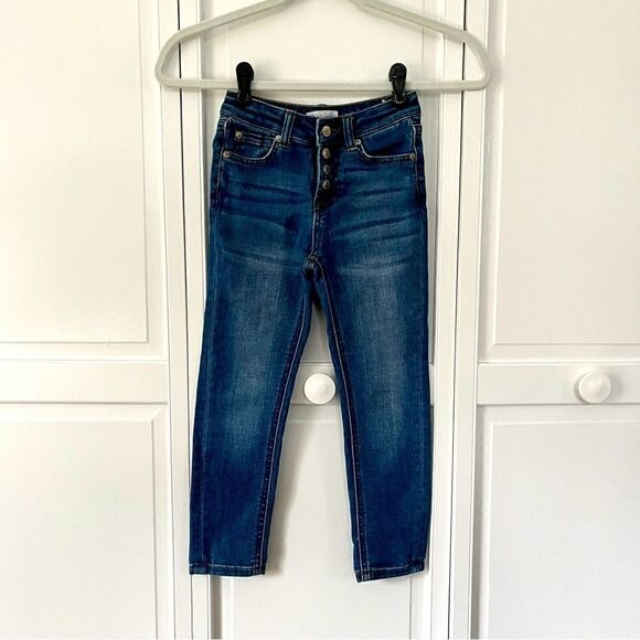 NWOT Girl 7 For All Mankind Luxe Vintage Skinny Button Fly Denim Jeans Size 6 - Picture 1 of 10